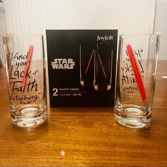 NWT Star Wars Darth Vader Tall Glasses - Set of 2 - Picture 1 of 9